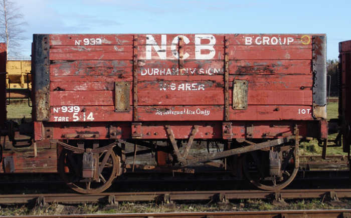 Ten ton capacity wagon in National Coal Board, Durham Division ownership, this is another former North Eastern Railway wagon.