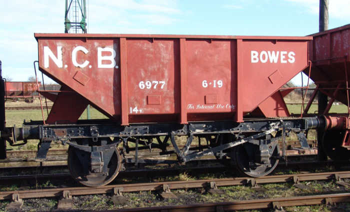 Also in County Durham, one of the Bowes fleet of NCB wagons this is a Shildon-built British Railways all steel 14 ton capacity wagon (originally 13 ton). Dave Bradwell offers an etched brass kit for this wagon in 4mm and 7mm scales