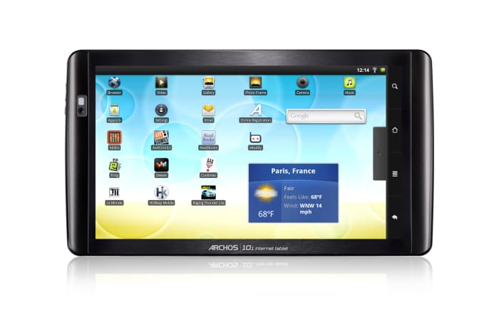 The Archos 101 tablet features a 10-inch touchscreen and comes with the Android 2.2 operating system.
