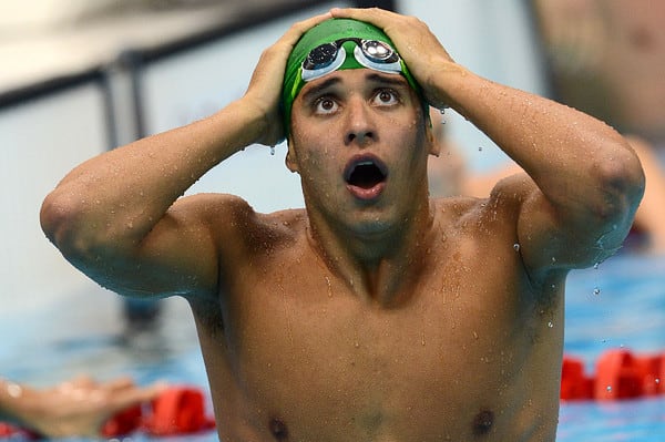 South African swimmer Chad Le Clos was surprised as everyone else when he defeated Michael Phelps in the Men's 200 Butterfly at the 2012 Olympic Games