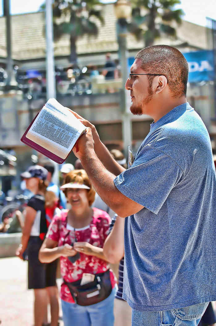 Fourbyfourblazer 4th day of Evangelism training at Huntington Beach provided by LivingWaters Ministry which encourages and equips Christians to share their faith biblically the way Jesus did by obeying Jesus command to "Go into all the world and prea