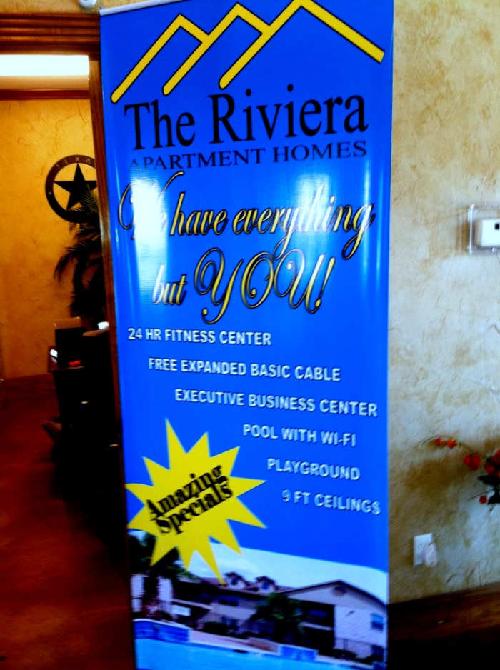 Notice the Pool and Wifi on the banner? False the Pool is closed so also no free wifi unless you can pick it up from standing outside the locked gates.