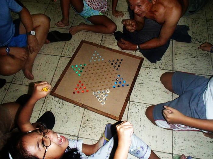 The Chinese Checkers game board my pa made for the family. My little niece must understood the game. Photo Credit: Missy Mabugat-Torralba