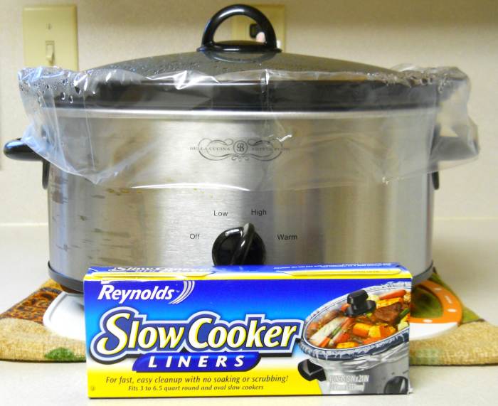 The label on the Reynolds Slow Cooker Liners states you should use them, "For fast, easy clean-up with no soaking or scrubbing!" Does the product live up to the claim?