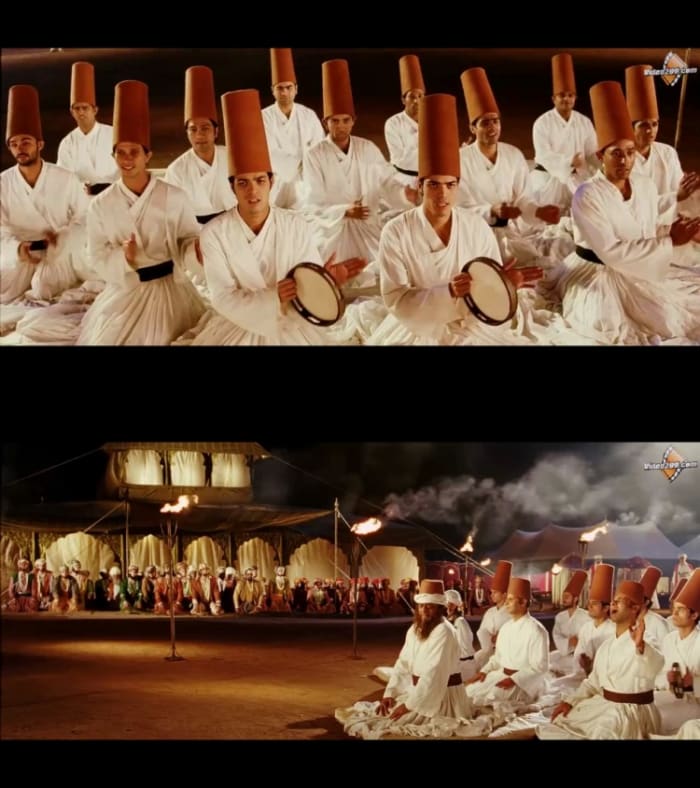 Aishwayra Rai & Hrithik Roshan in Khwaja mere kwaja ... : An exceptionally picturesque qawwali in full royal splendour.