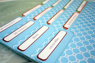 You can opt for decorative folder if you desire. - image compliments of iheartorganizing.blogspot.com