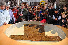 The robe of Jesus in Tier was displayed last year and some 700,000 believers came to see it. They claim to have experienced miracles because of it.