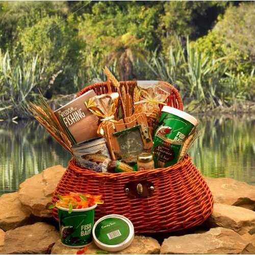 Reel It in Gourmet Fishing Creel Gift Basket | Great Fishing Gift Idea of Gourmet Snacks - perfect present for Father's Day for dads who love fishing