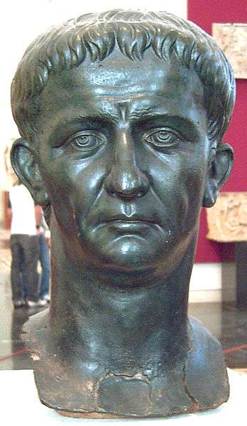 The Roman Emperor Claudius (Reigned AD41-54), who launched the first successful Roman invasion of Britain.
