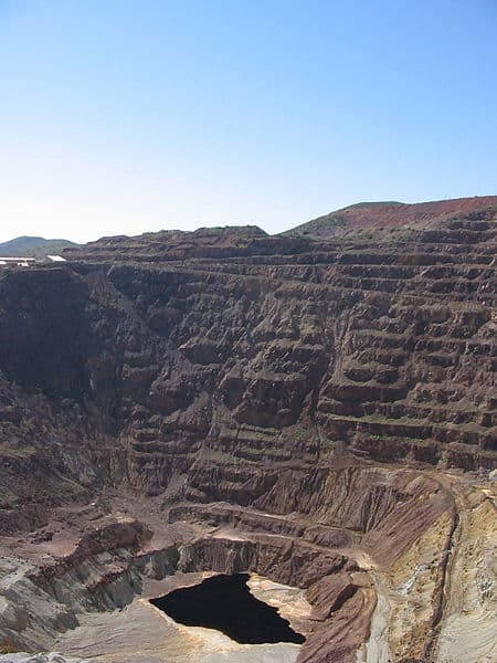The Lavendar Pit, Bisbee, Arizona. Often misspelled Lavender Pit Mine the correct spelling is "Lavendar"