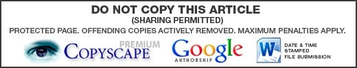 If you see this article anywhere on the web, please leave a comment with the name and URL of the website. Thank you.