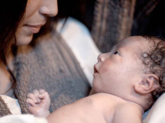 While they were there, the time came for the baby to be born, and she gave birth to her firstborn, a son.