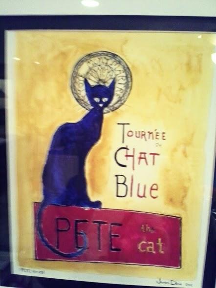 This is a photograph of the other Pete the cat print I own, which hangs in my hearth room.