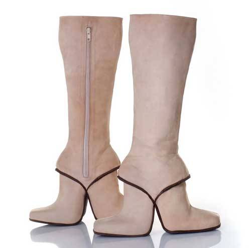 Look out for next year’s model which has four heels in a cross spreading outwards. Or even a dodecahedron of heels.