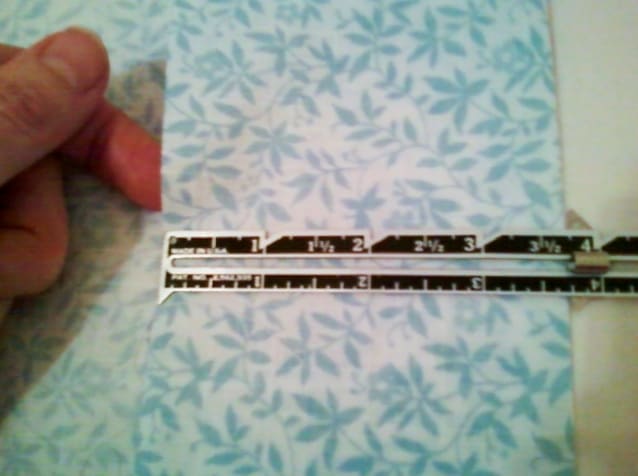 The 3 3/4" fold to be sewn with a straight stitch to catch the left edge and then again 1 3/4" from the right fold.