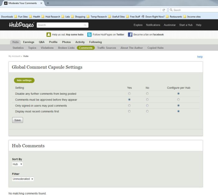 Go to your account page, comments, show settings of Global Comment Capsule Settings