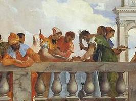 Paolo Veronese, Wedding at Cana, detail of the servants on the balustrade (1563), Paris Musée du Louvre