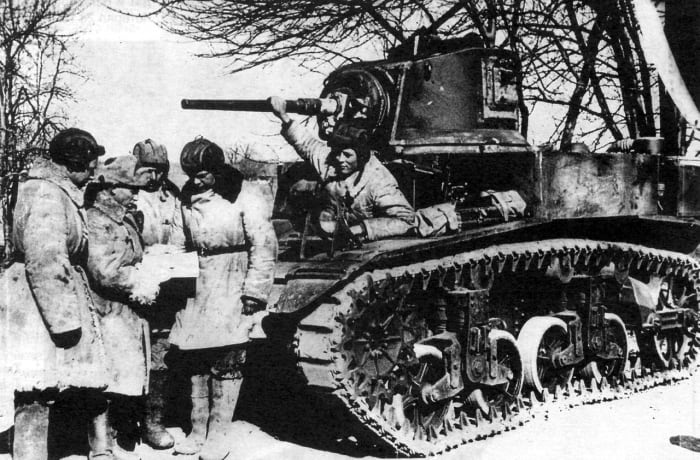 M3 Stuart tank in use at Stalingrad. The Allies provided much needed material support to the Red Army.