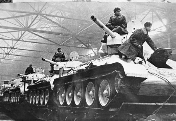 The Soviet T-34 was one of the best battle tanks of the Second World War. During the battle of Stalingrad they would roll off the production line straight into the battle.