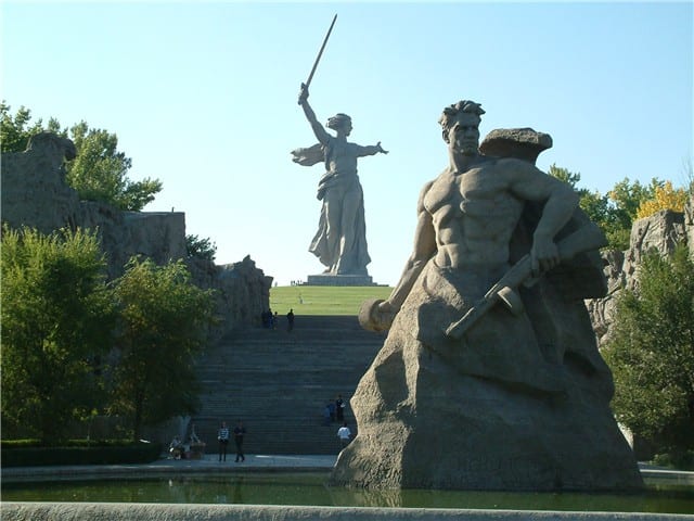 Mamayev Kurgan was the highest point on the battlefield. From this high point German artillery fired down on Soviet positions.