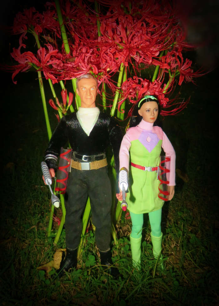 Wish I had a good movie maker, these Lost in Space action figures are very realistic, and fun to photograph. Lost in Space, Doctor Smith 1:6 scale, 12 inch figure by Sci-Fi Metropolis, and Lost in Space, Penny Robinson with 3rd season outfit.