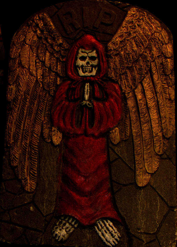 However you see her, she will accept what you have. I had this prop for decades but when lovingly cleaned and painted she accepted it. Remember she is Death.