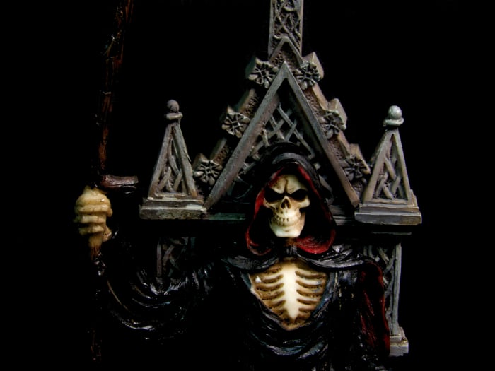 I love this statue as her expression says it all. Approached with love and respect as the queen she is, she will work with most anyone. Tease her and the expression "Death is angry" comes to mind.