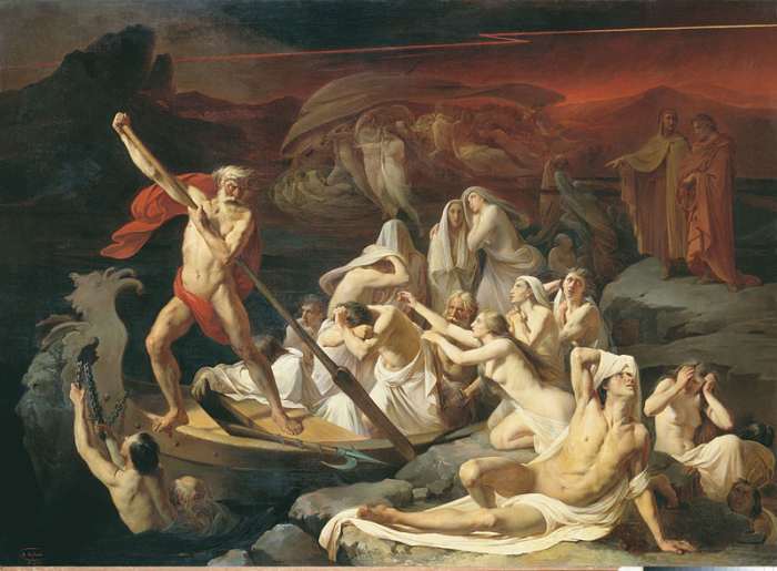 Charon carries souls across the river Styx - Alexander Dmitrievich Litovchenko( 1835 - 1890) - PD-art-100