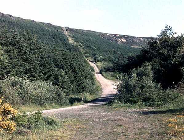 Ingleby Incline now, the view below was taken from close to the trees on the right, opposite where the weigh house was