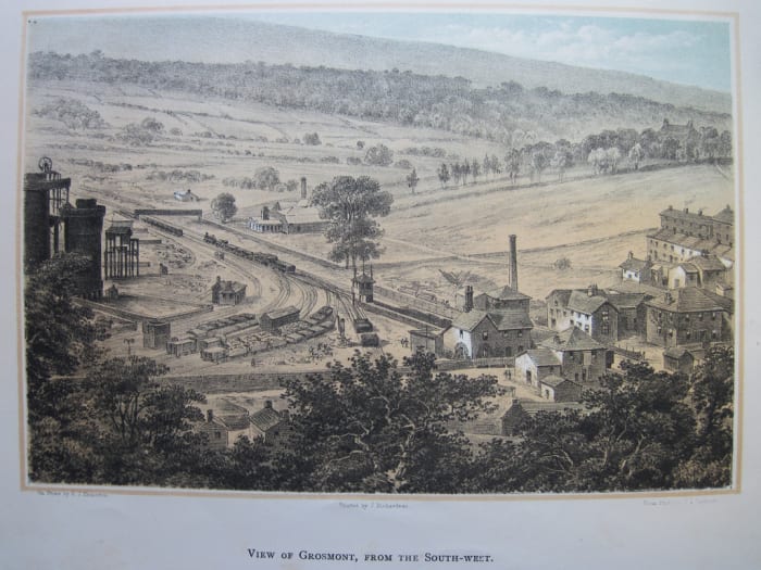 Grosmont's iron works prospered until the late 19th Century when steel-making began on Teesside. The site is now a car park