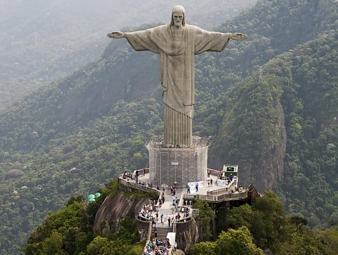 Statue of Jesus Christ in Rio De Janerio, Brazil. An Idol of The false Messiah Jesus Christ whom they also call God.