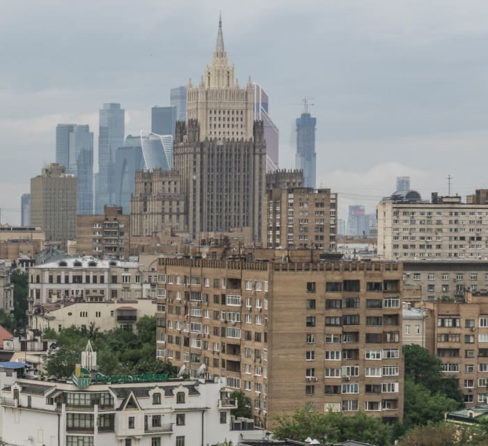 The Moscow Skyline including the tallest Skyscrapers in Europe at the International Business Centre.