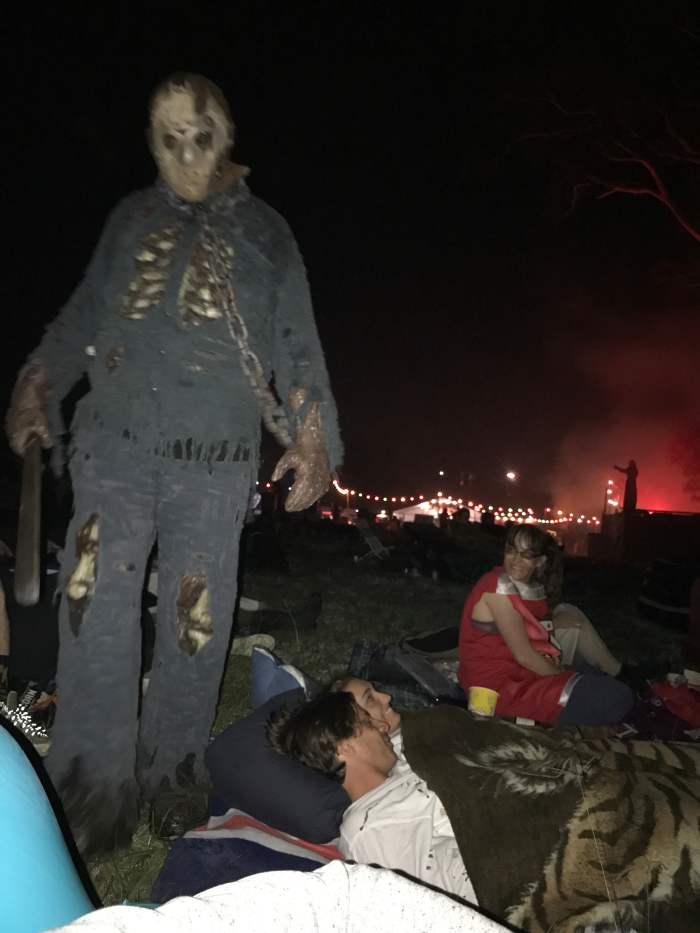 Grab a blow up couch and settle in for a big screen movie at Horror Movie Camp Out while immersive actors sneak around you looking for the next jump scare.