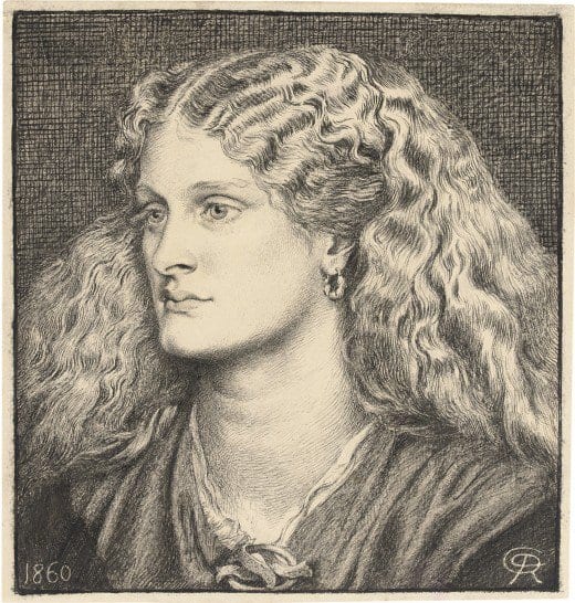 Portrait of Art Model: Annie Miller by Pre-Raphaelite Artist Dante Gabriel Rossetti