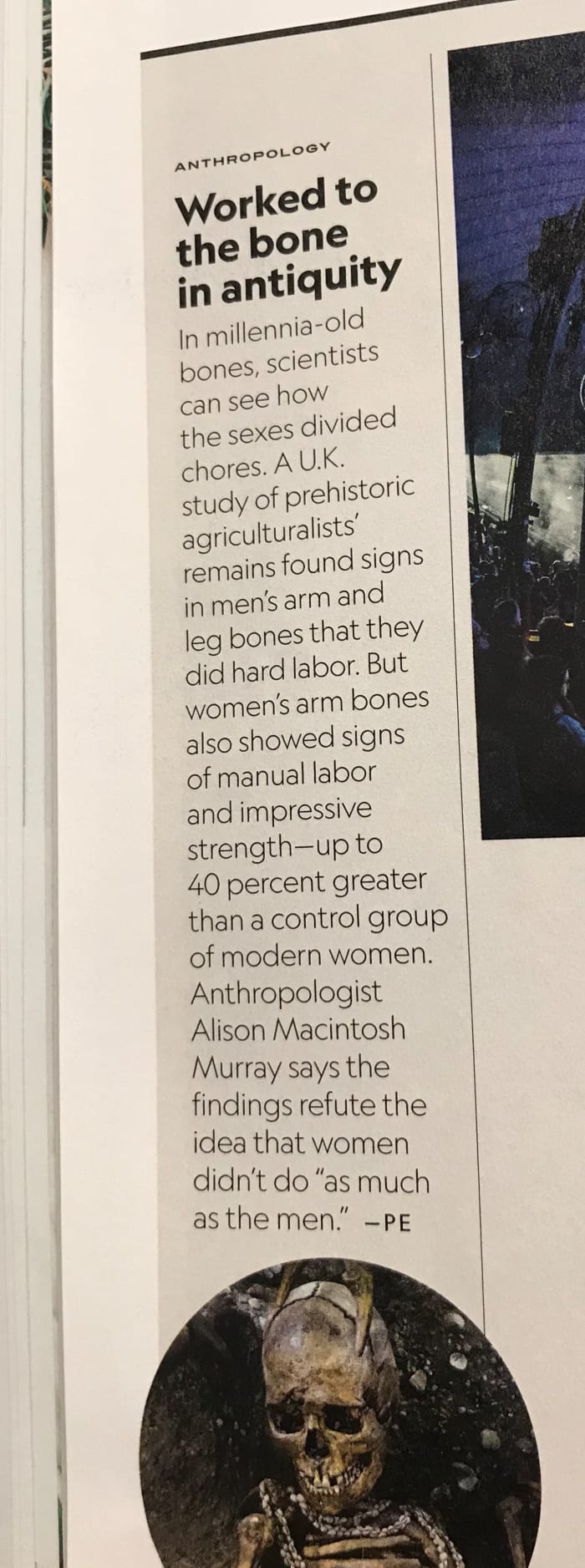 Based on buried bones, women's arm bones were up to 40% stronger than a modern control group. Most modern assumptions on women's physique ignore history