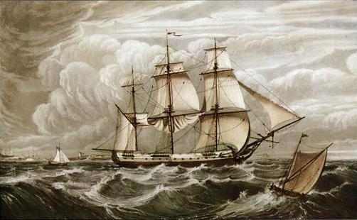 The True Briton Blackwall frigate from Sailing Ships Paintings and Drawings CD-ROM and Book by Carol Belanger Grafton, Dover Publications