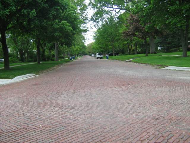 There are a couple of 'red brick' residential streets in Hinsdale, keeping its historic factor alive