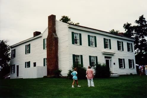 This is the Claybrook House in Kearney, Missouri. Restored pre-Civil War mansion built in 1858. It is a fine example of antebellum Missouri architecture, and at one time was the home of Jesse James' daughter, Mary James Barr.