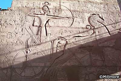 Rameses-With half his army in flight, Rameses found himself alone. With only his bodyguard to assist him, he was surrounded by two thousand five hundred Hittite chariots.