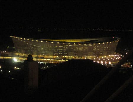 Cape Town's Green Point Stadium, newly built for the 2010 FIFA World Cup. At a cost of $773 million, this is the most expensive stadium built for the tournament.