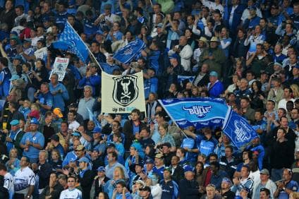 Blue Bulls "Bulle" Fans at home in their newly adopted Orlando Stadium having the best time of the Finals...