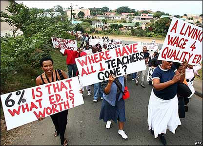 Strike for teachers, pay raises and other related issues that were being contested during the past year since the World Cup