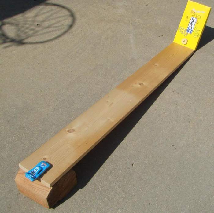 Will the car smash the banana at the end of the ramp? Will it go fast enough to do so? If not, what can we do to get it to smash the banana?