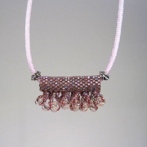 Purple Slide Necklace Peyote Tube: A beaded bead, with or without embellishment, can make a gorgeous focal for a necklace or bracelet.