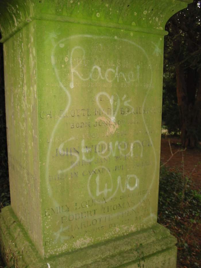 Charlotte Mary Brailsford born 10 Jun 1842, died 15 Feb 1925, died at Croydon, Surrey, buried at St. Peter & St. Paul's, Newport Pagnell, Buckinghamshire