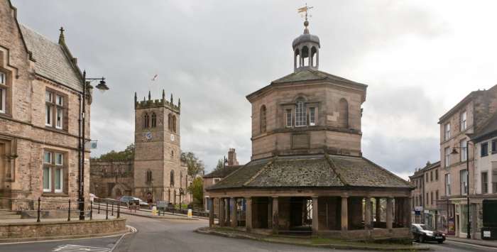 A Victorian curiosity. the Butter Market at the head of the main street, Barnard Castle