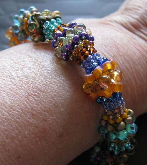 Hand woven Herringbone (Ndebele) Bracelet made from Japanese Seed beads
