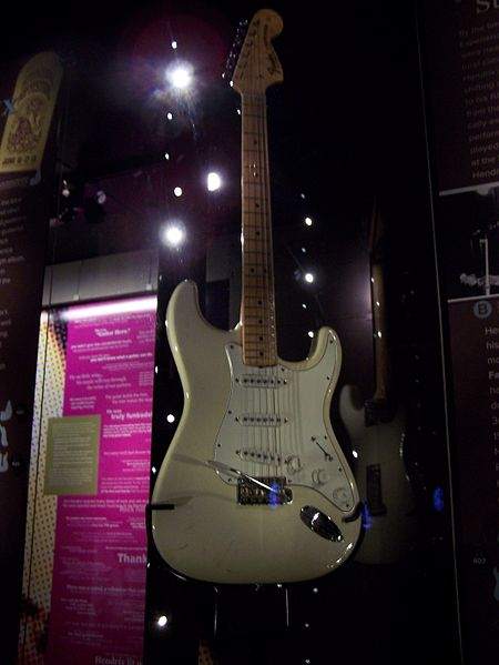 Jimi Hendrix Guitar Played at Woodstock 69. On Exhibit at Experience Music Project in Seattle, WA