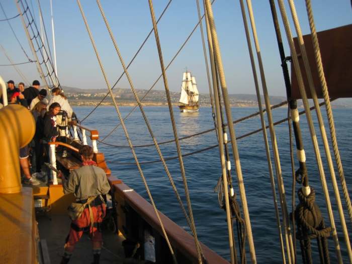 I chose to sail aboard the Hawaiian Chieftain, because I could get better photos of the Lady Washington.