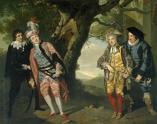 Act 3, Sc. 4 - Viola as Cesario, as reluctant to fight as Sir Andrew Aguecheek is - Francis Wheatley